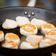 Seared Sea Scallops with Seafood Risotto and Lemon
