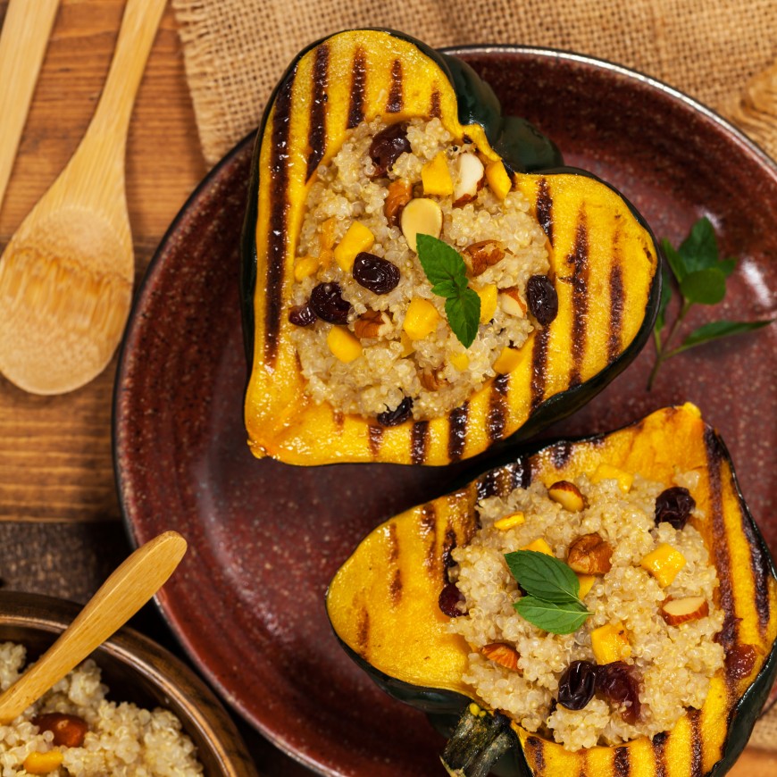 Barley Stuffed Acorn Squash