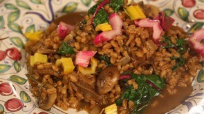 Farro Risotto with Porcini Mushrooms & Hazlenut