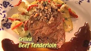 Grilled Beef Tenderloin with Fingerling Potato and Mushroom Tapenade