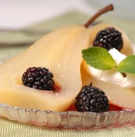 Poached Pears in Fruit Wine