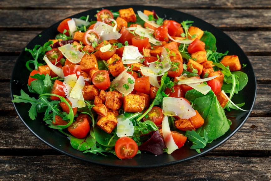 Roasted New Potato Salad with Tomato, Olives, and Dill