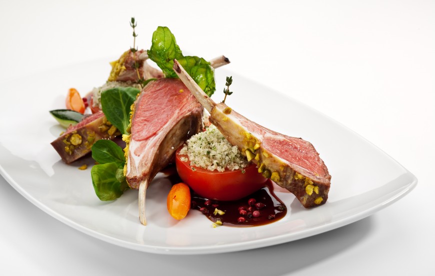 Roasted Lamb with Maple Walnut Crust