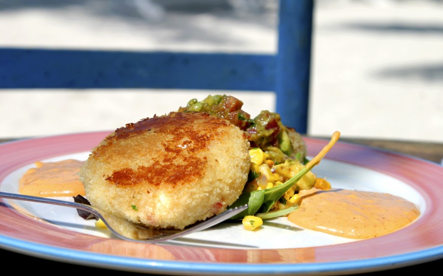 Crab Cake in Kataify Pastry with Grapefruit and Lime Vinaigrette