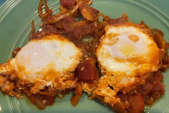 Eggs Poached in Tomato Sauce (Shakshuka)