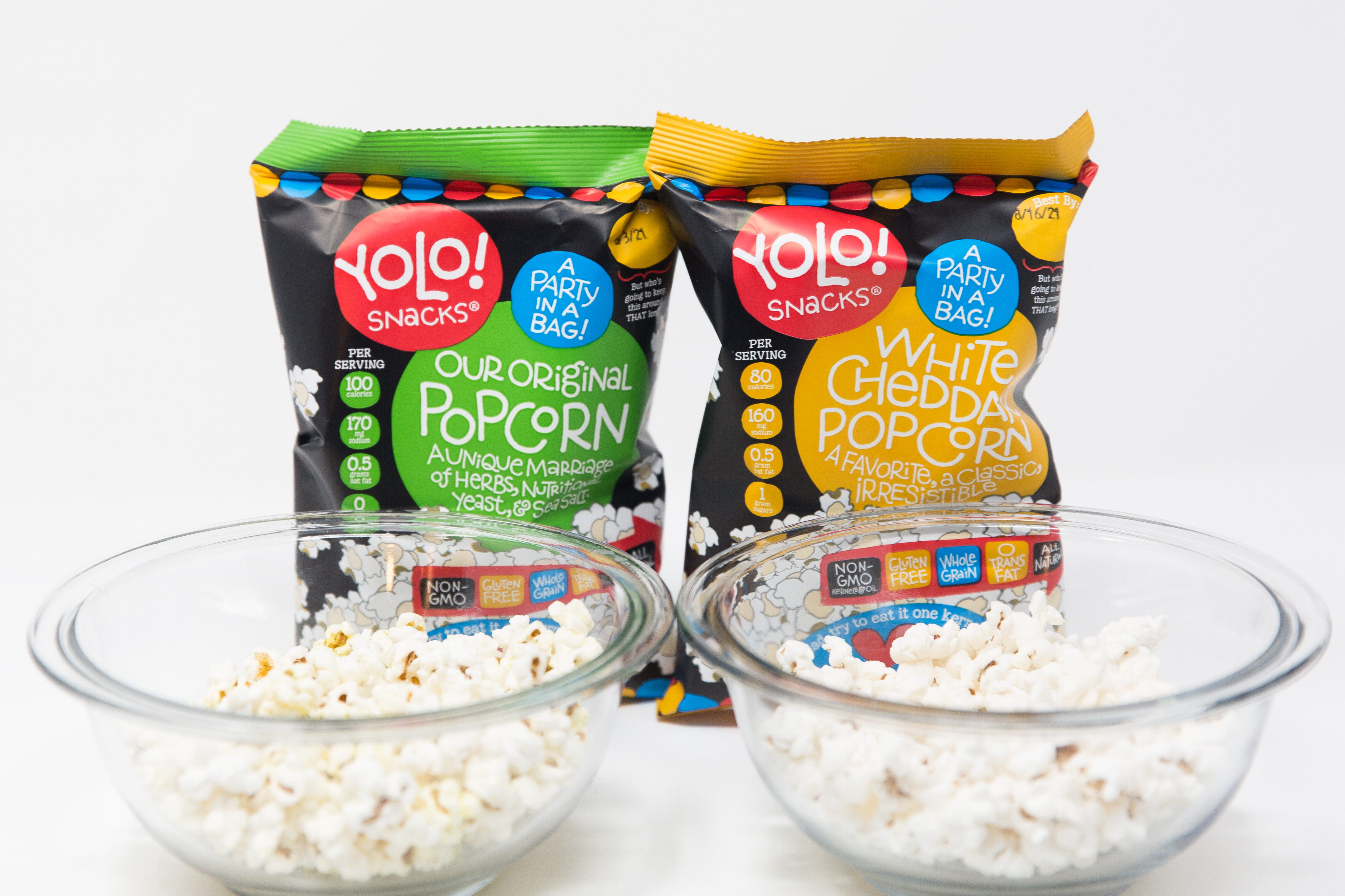Yolo Snacks gluten-free ready to eat popcorn Paired with Zero Gravity Green State & Outer Limits Froot Boots